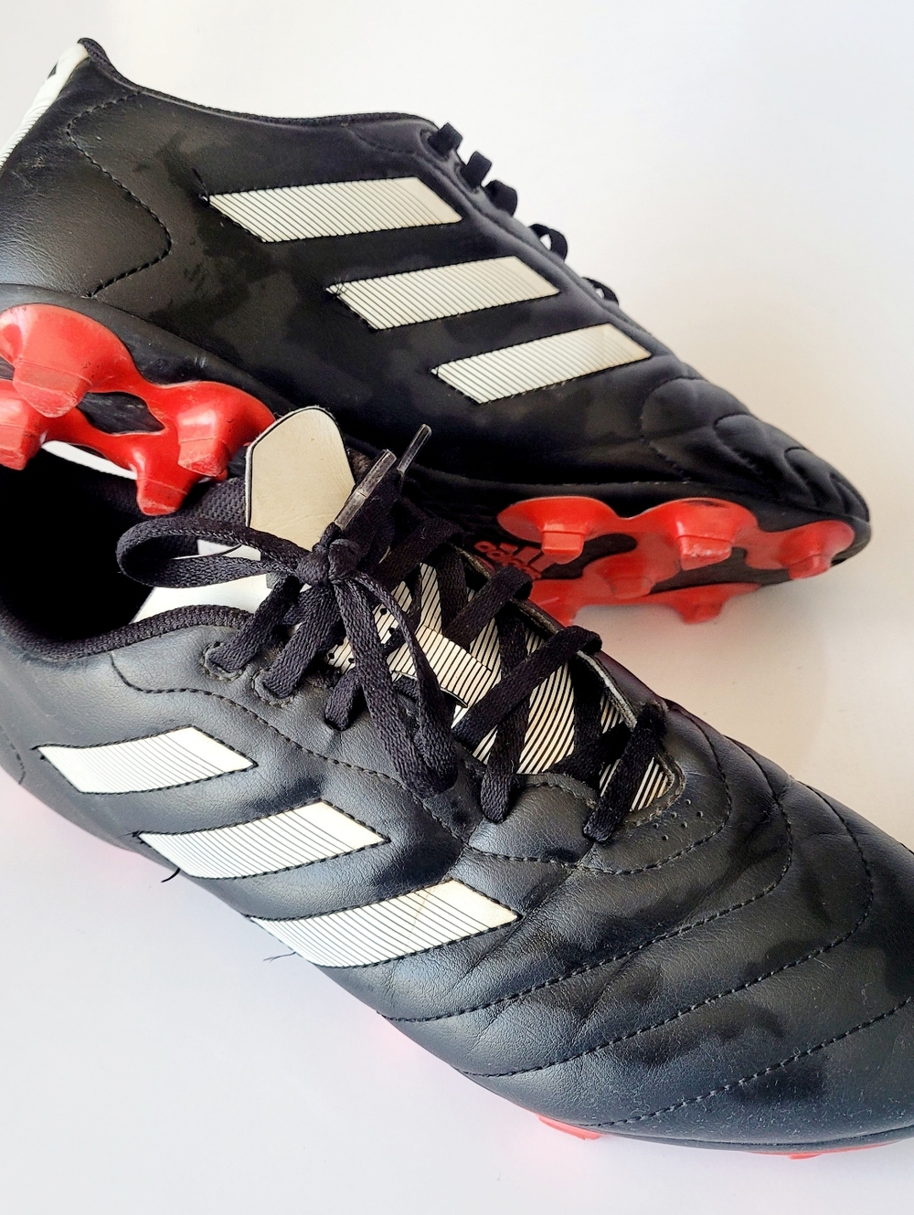 Adidas Goletto VIII Firm Ground Soccer Cleats Black/White/Red Men's 10 - Picture 13 of 15